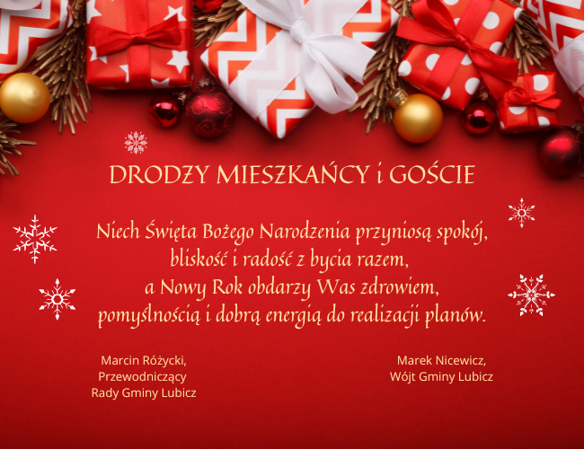 Życzenia świąteczne od władz gminy