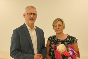 Wójt Marek Nicewicz i zastępca wójta Monika Lewandowska