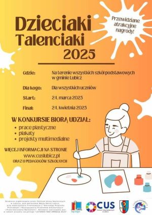 Plakat zapraszający do udziału w konkursie
