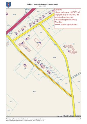 Mapka. Zakres prac w Gronowie