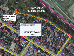 Mapka poglądowa inwestycji - ul. Przy Skarpie Lubicz Górny