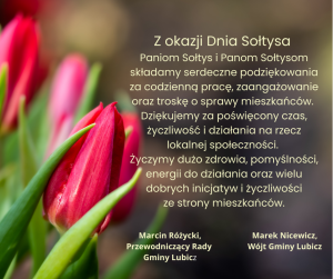 Życzenia od wójta Marka Nicewicza i przewodniczącego rady Marcina Różyckiego