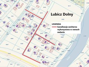 Mapka poglądowa inwestycji w Lubiczu Dolnym