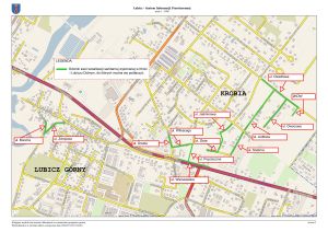 Odcinki kanalizacji, do których można podłączyć posesje w Krobi i Lubiczu Górnym