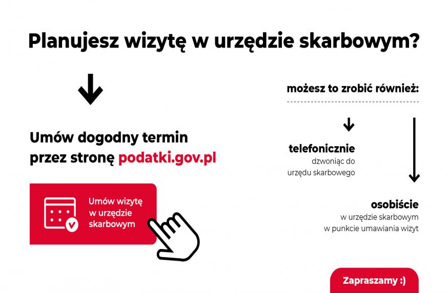 Na wizytę w urzędzie skarbowym umówisz się poprzez stronę www.wizyta.podatki.gov.pl