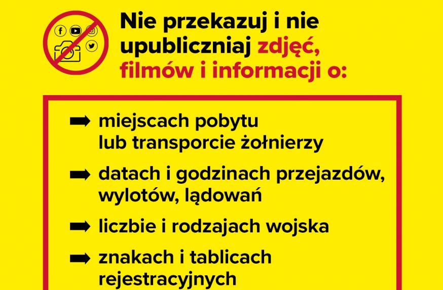 Grafika: nie upubliczniaj żadnych informacji o działaniach wojska