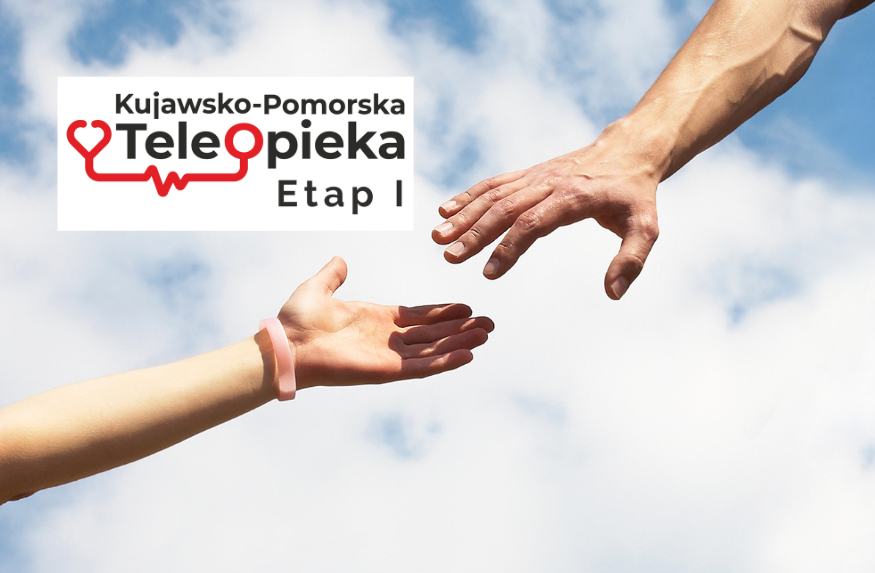 Na zdjęciu ręce i logotyp projektu