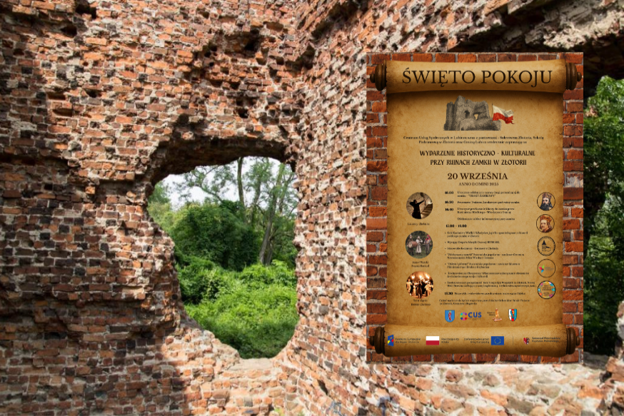 Historyczne wydarzenie przy ruinach w Złotorii